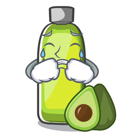 Crying avocado oil in the bottol cartoonsのイラスト素材
