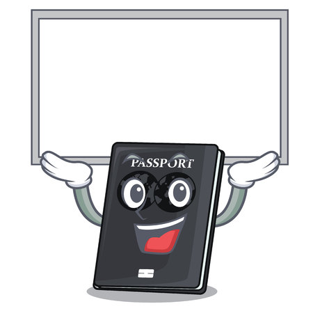 Up board black passport in a cartoon bag vector illustrationのイラスト素材