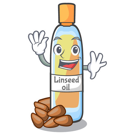 Waving lenseed oil in the character shape vector illustrationのイラスト素材
