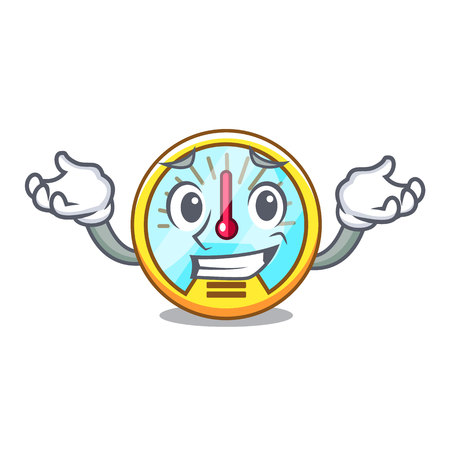 Grinning speedometer is displayed in character car vector ilustrationのイラスト素材