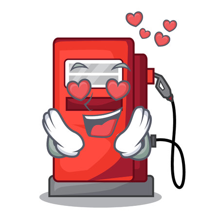 In love miniature gosoline pumps in cartoon shape vector illustrationのイラスト素材