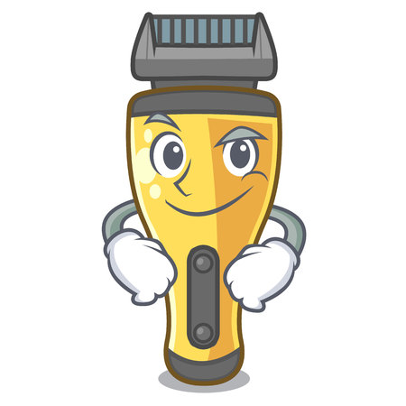 Smirking electric shaver above in cartoon table vcector illustratinのイラスト素材