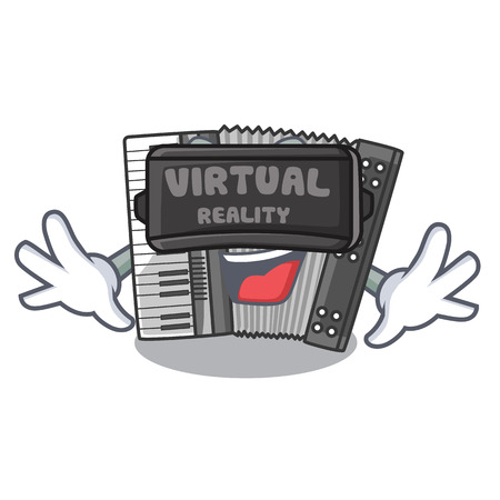 Virtual reality miniature accrodion in the shape mascot vector illustrattionのイラスト素材