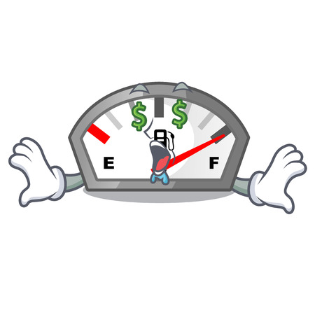 Money eye gasoline indicator in the a mascot vector illustrationのイラスト素材