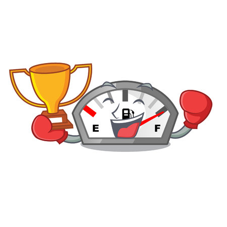 Boxing winner gasoline indicator in the a mascot vector illustrationのイラスト素材