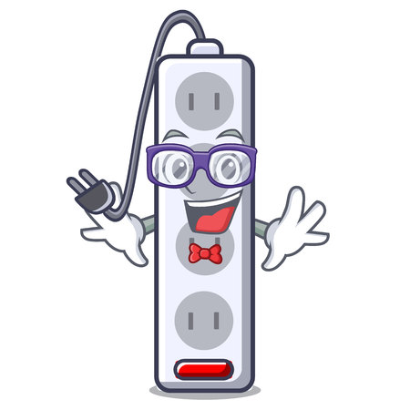 Geek power strip attaches the cartoon table vector illustrationのイラスト素材