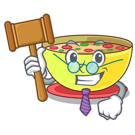 Judge corn chowder in a cartoon plate vector illustrationのイラスト素材