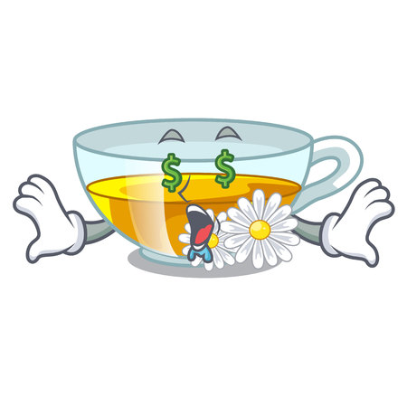 Money eye chamomile tea isolated the with mascot vector illustrationのイラスト素材