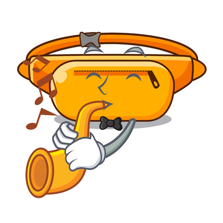With trumpet waist bag the shape funny charactersのイラスト素材