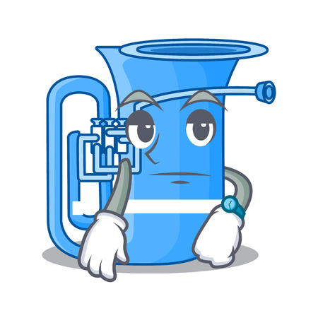 Waiting miniature tuba in the shape cartoon vector illustrationのイラスト素材