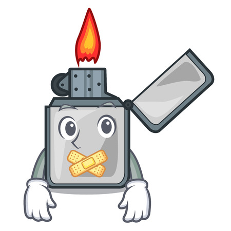 Silent cigarette lighters are placed cartoon bagsのイラスト素材