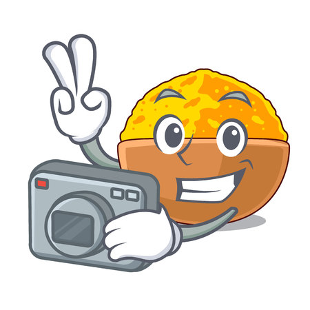 Photographer Turmeric Powder In The Character Shapeのイラスト素材 イメージマート