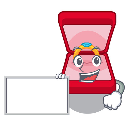 With board wedding ring box in cartoon shape vector illustrationのイラスト素材