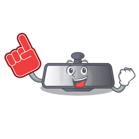 Foam finger rear view mirror miniatur shape character vector illustrationのイラスト素材