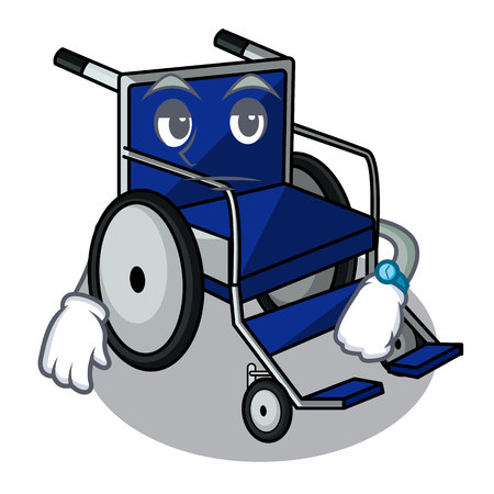 Waiting miniature wheelchair the shape of mascot vector illustrationのイラスト素材