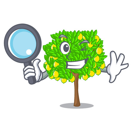lemon tree isolated with the mascot vector illustrationのイラスト素材