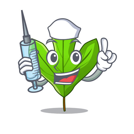 Nurse sassafras leaf in the cartoon stem vector illustrationのイラスト素材