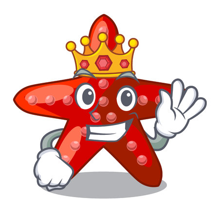 King toy red starfish cartoon above table vector illustrationのイラスト素材