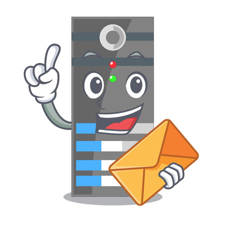 With envelope data server isolated in the character vector illustrationのイラスト素材