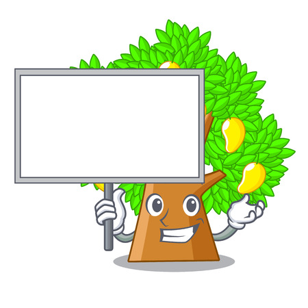 Bring board mango tree isolated with the mascot vector illstrationのイラスト素材