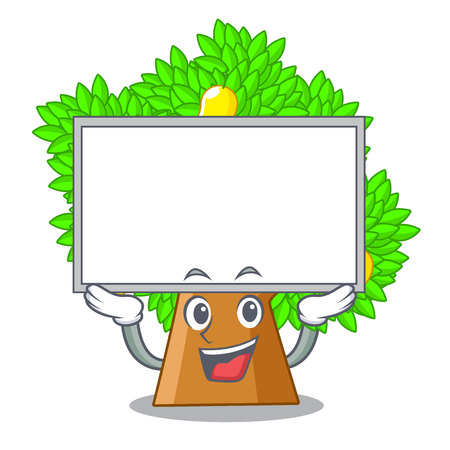 Up board mango tree isolated with the mascot vector illstrationのイラスト素材