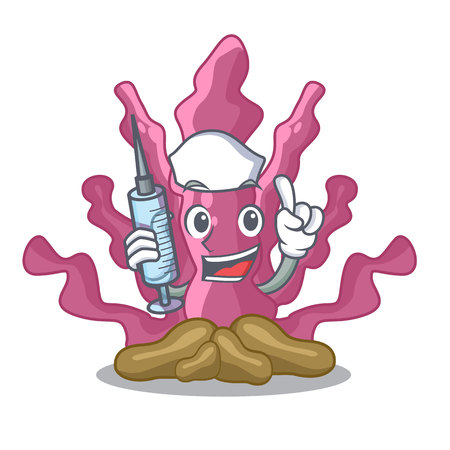 Nurse pink seaweed cartoons under the sea vector illustrationのイラスト素材