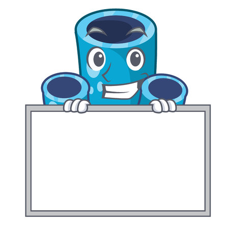 Grinning with board blue sponge coral the shape cartoon vector illustrationのイラスト素材