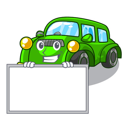 Grinning with board classic car isolated in the cartoon vector illustrationのイラスト素材