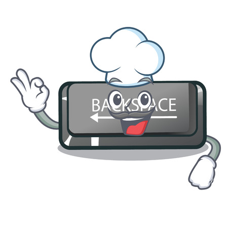 Chef button backspace in the shape cartoon vector illustrationのイラスト素材