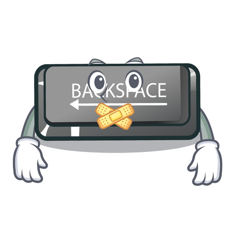 Silent backspace button on a computer characterのイラスト素材