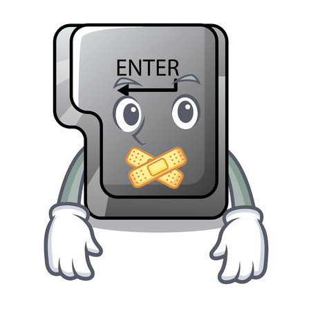 Silent enter button installed on computer cartoonのイラスト素材