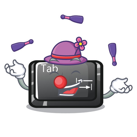 Juggling button tab isolated with the mascot vector illustrationのイラスト素材