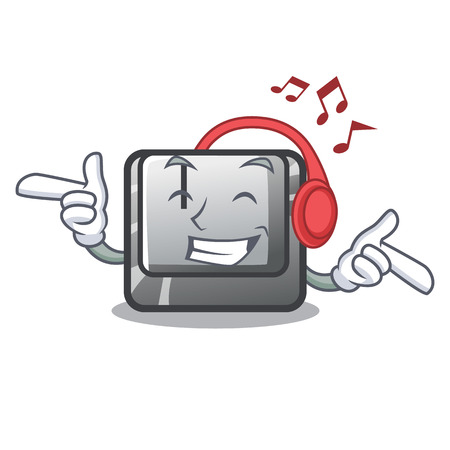 Listening music button I in the cartoon gameのイラスト素材