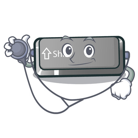 Doctor button shift isolated with the character vector illustrationのイラスト素材