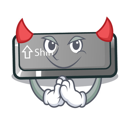 Devil button shift in the cartoon shape vector illustrationのイラスト素材