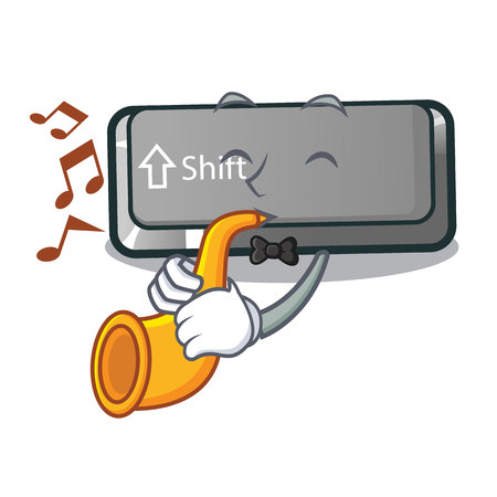 With trumpet button shift in the cartoon shape vector illustrationのイラスト素材