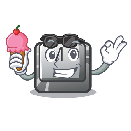 With ice cream button M in the character shape vector illustrationのイラスト素材