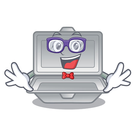 Geek open container isolated with the mascotのイラスト素材