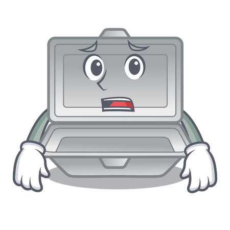 Afraid open polystyrene in the character boxのイラスト素材