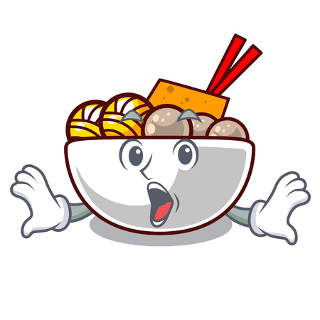Surprised meatball isolated with in the character vector illustrationのイラスト素材