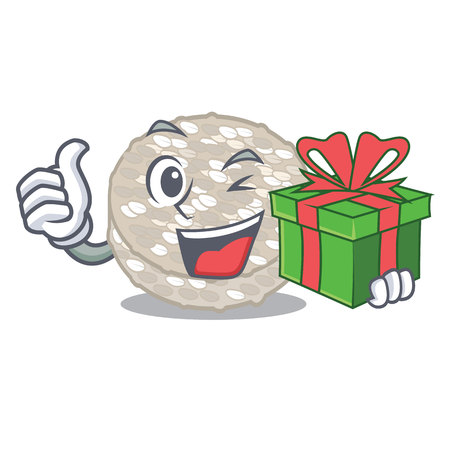 With gift rice cakes served on cartoon board vector ilustrationのイラスト素材