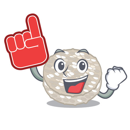 Foam finger rice cakes isolated in the mascot vector illustrationのイラスト素材