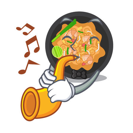With trumpet pat thai in the cartoon shape vector illustrationのイラスト素材