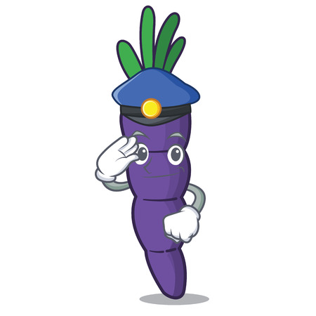 Police purple carrots isolated with the mascotのイラスト素材