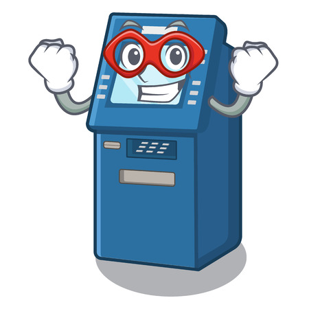 Super hero ATM machine in the cartoon shapeのイラスト素材