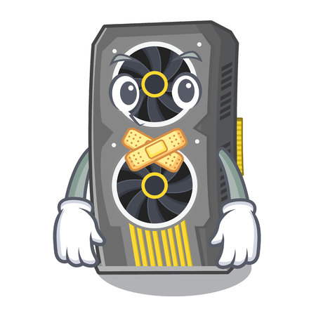 Silent video graphics card above cartoon chairのイラスト素材