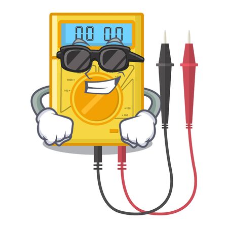 Super cool digital multimeter isolated with the characterのイラスト素材