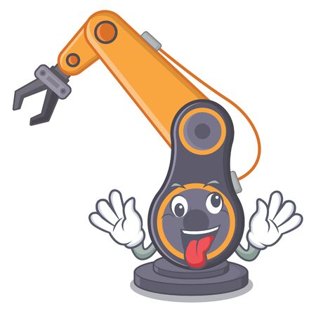 Crazy industrial robotic hand in the cahracter vector illustrationのイラスト素材
