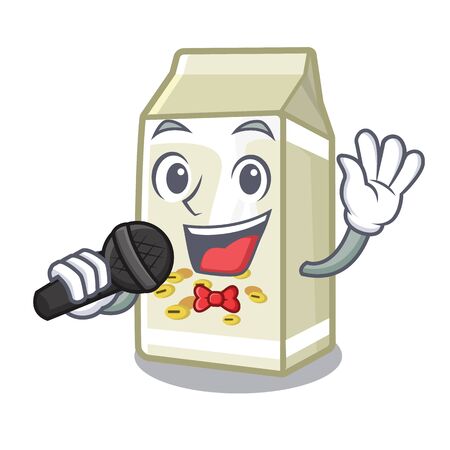 Singing soy milk in the mascot shapeのイラスト素材