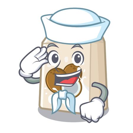 Sailor coconut milk in a cartoon bottleのイラスト素材